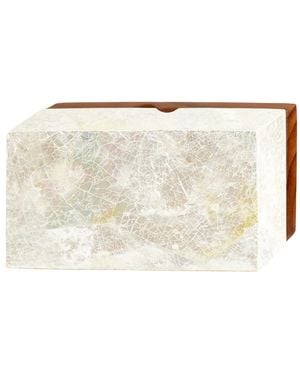 Emm Kuo Exclusive La Isla Mya Wood And Mother Of Pearl Clutch - Natural