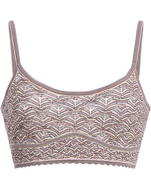 Ulla Johnson Aster Patterned Merino-Wool Bra Top - Grey