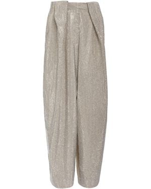 Stella McCartney Crystal-Embellished Cotton-Twill Balloon Trousers - White