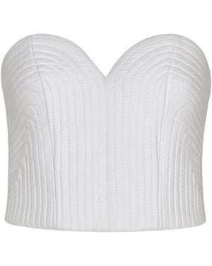 ANDRES OTALORA De Sal Strapless Linen Top - White