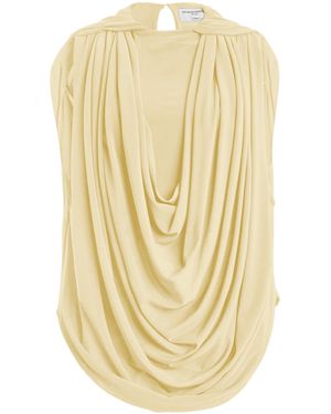 Brandon Maxwell Astor Draped Top - Metallic