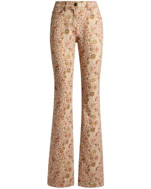Etro Printed Stretch-Denim Bootcut Jeans - Natural