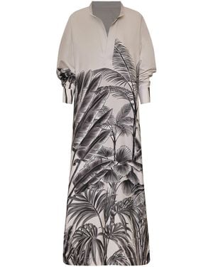 ANDRES OTALORA Montse Printed Cotton-Poplin Tunic - Grey