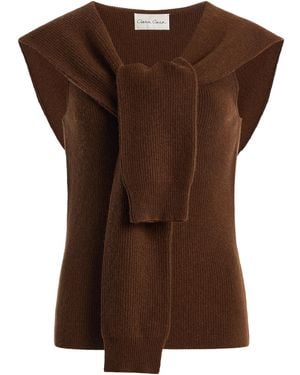 Cara Cara Ember Wool-Cashmere Top - Brown