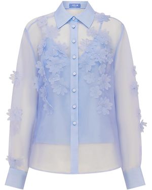 LEO LIN Cassia Petal Shirt - Blue