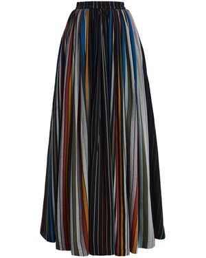 Marrakshi Life The Striped Cotton Puffer Skirt - Black