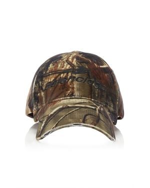 Balenciaga Logo-Embroidered Camouflage Cap - Brown