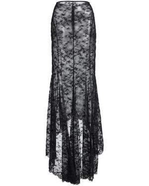 Harithand Exclusive Ruffled Lace Maxi Skirt - White