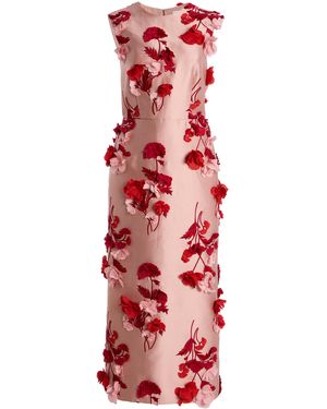 Erdem Appliquéd Midi Cocktail Dress - Red