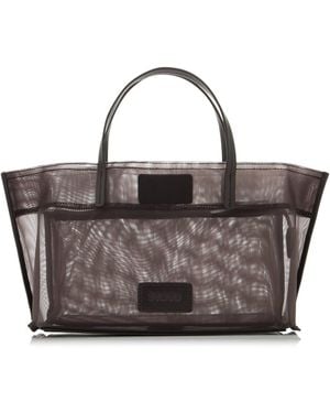 STAUD Christos Mini Mesh Tote Bag - Brown