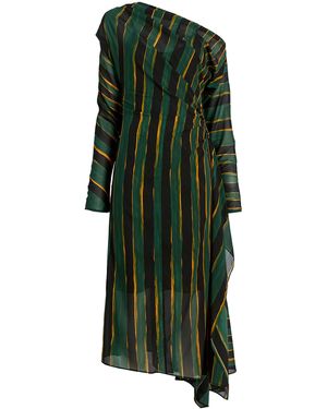 Proenza Schouler Louis Printed Silk Midi Dress - Green