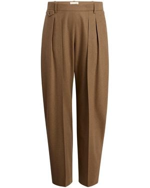 KHAITE Dugan Tapered Wool Pants - Brown