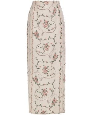 Agua Bendita Lirica Navegante Linen Maxi Skirt - Natural
