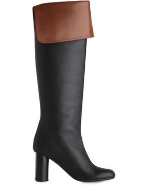 Co. Fold-Over Leather Knee Boots - Brown