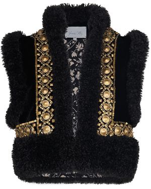 Johanna Ortiz Fearless Silk-Blend Embellished Vest - Black