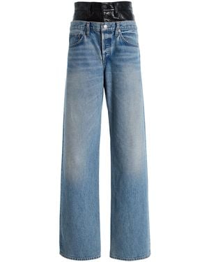 Agolde Elson Layered Wide-Leg Jeans - Blue