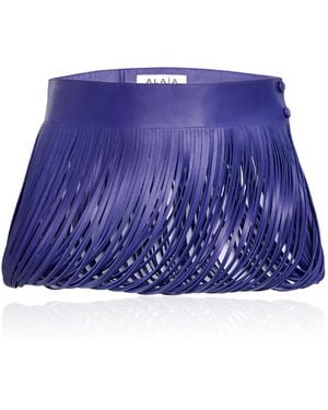 Alaïa Leather Fringes Belt - Blue