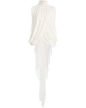 Atelier Prabal Gurung Chiffon Hand-Draped Blouse - White