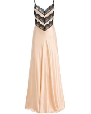 Rodarte Lace-Trimmed Silk Satin Bias Slip Gown - Natural