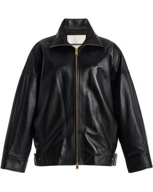 DARKPARK Celine Plonge Leather Aviator Bomber Jacket - Black