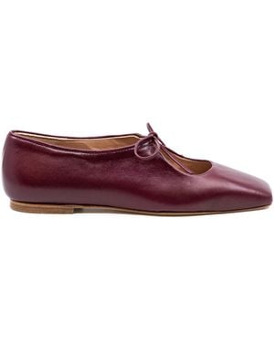 Andrea Gomez Amelia Leather Ballet Flats - Red