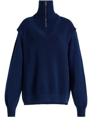 Marie Adam-Leenaerdt 4-In-One Wool-Blend Jumper - Blue