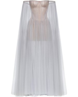 Montsand Tulle Off-Shoulder Maxi Dress - White