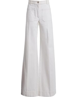 Victoria Beckham Alina High-Rise Wide-Leg Jeans - White