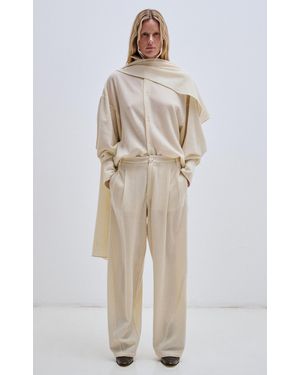 DARKPARK Phebe Cashmere-Wool Wide-Leg Trousers - Natural