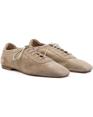 Andrea Gomez Antonia Suede Oxford Flats - Natural