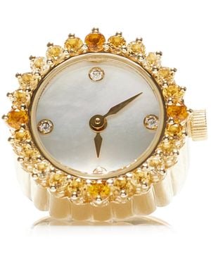 Yvonne Léon Exclusive Riviera 9K Ombre Citrine Clock Ring - Metallic