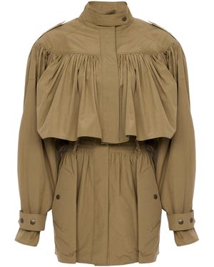 Chloé Ruched Cotton Utility Jacket - Natural