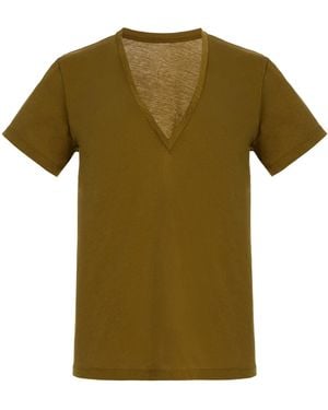 Another Tomorrow Exclusive Cotton T-Shirt - Green
