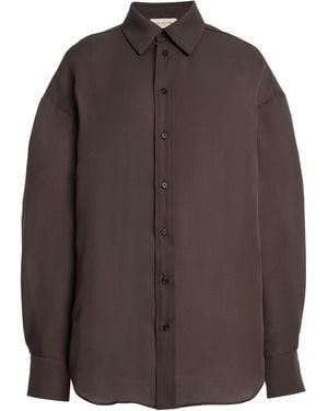 Kallmeyer Dani Silk Button-Down Shirt - Brown