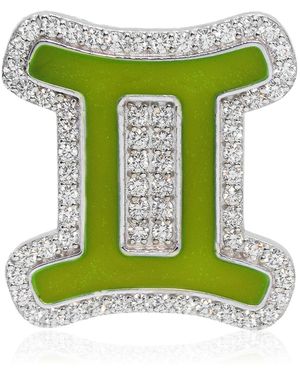 Ashna Mehta Gemini 18K Diamond Bag Charm - Green