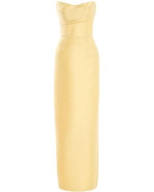 Monique Lhuillier Strapless Column Gown - Yellow
