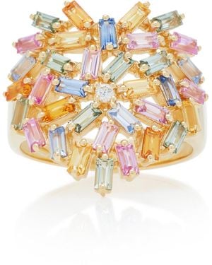 Suzanne Kalan 18k Yellow-gold And Diamond Pastel Heart Ring - White