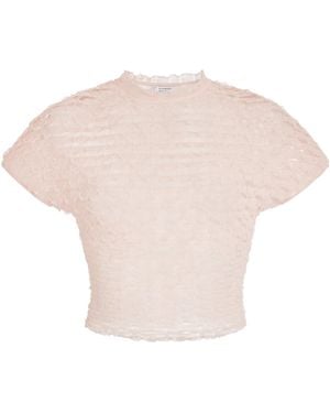 Givenchy Frills Knit Crop Top - Pink