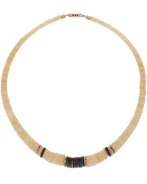 Dezso by Sara Beltran 14k Gold Mother Of Pearl Puka Shell Necklace - White