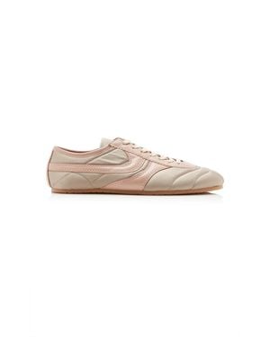 Dries Van Noten Leather-Trimmed Satin Trainers - Grey