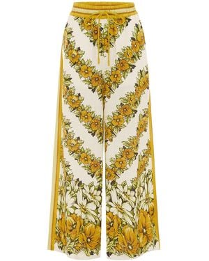 ALÉMAIS Gisela Printed Linen Wide-leg Trousers - Yellow