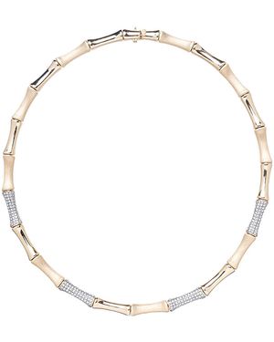 Rainbow K Bamboo 14K Diamond Necklace - White