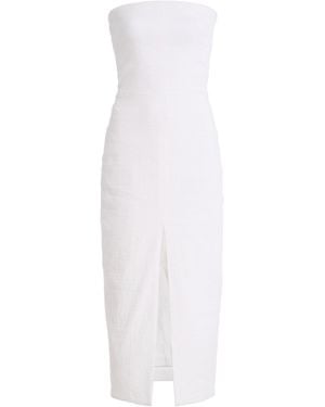 Brandon Maxwell The Ames Strapless Linen-Blend Midi Dress - White