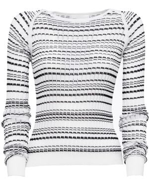 DES_PHEMMES Ribbed Knit Shirt - White
