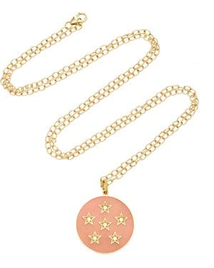 Andrea Fohrman Full Moon Enamel Phase Necklace - Pink