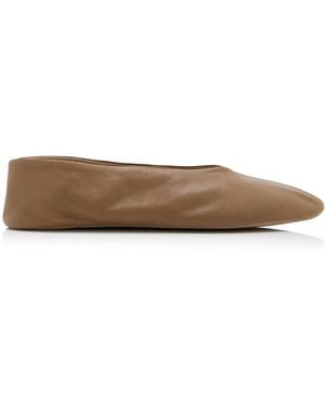 The Row Stella Leather Ballet Flats - Natural