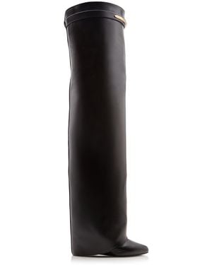 Givenchy Shark Pinch Leather Over-The-Knee Boots - Black