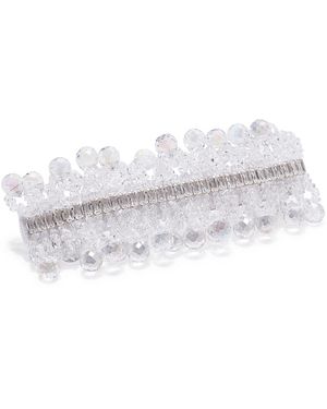 Emm Kuo Crystal-Beaded Hair Clip - White