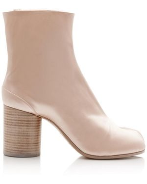 Maison Margiela Tabi Satin Ankle Boots - Natural