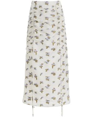 Ulla Johnson Liora Fil Coupe Organza Midi Skirt - White